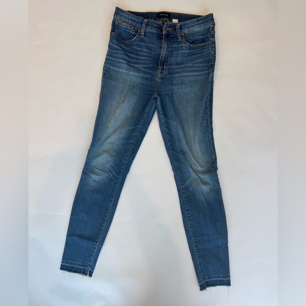 J.Crew Medium Blue High Rise Toothpick Skinny Jeans
